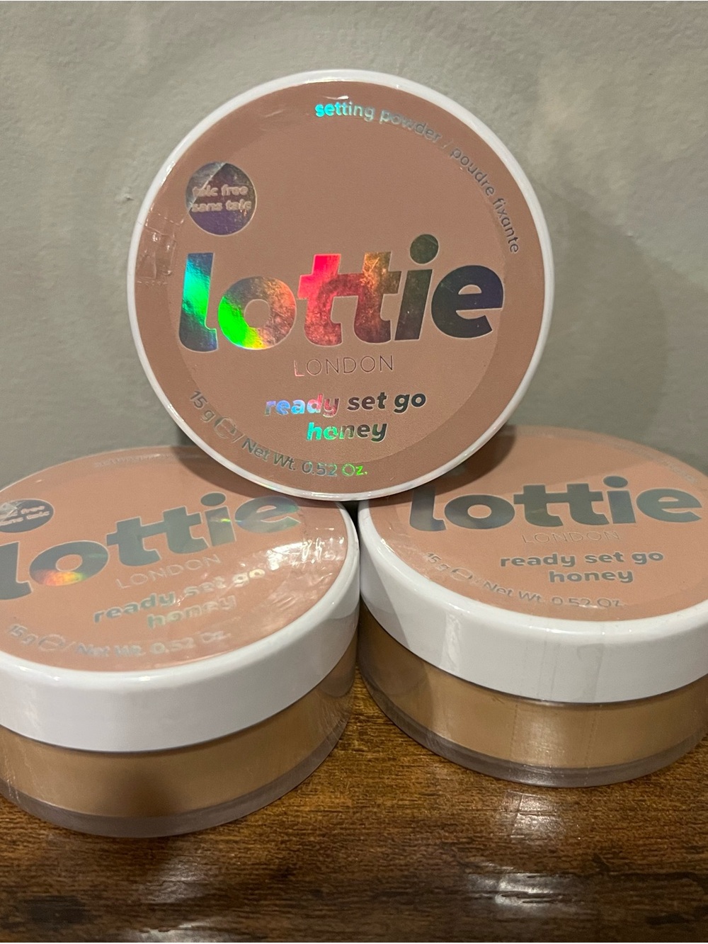 Lottie London Ready Set Go Setting Powder — Honey (Warm Beige)